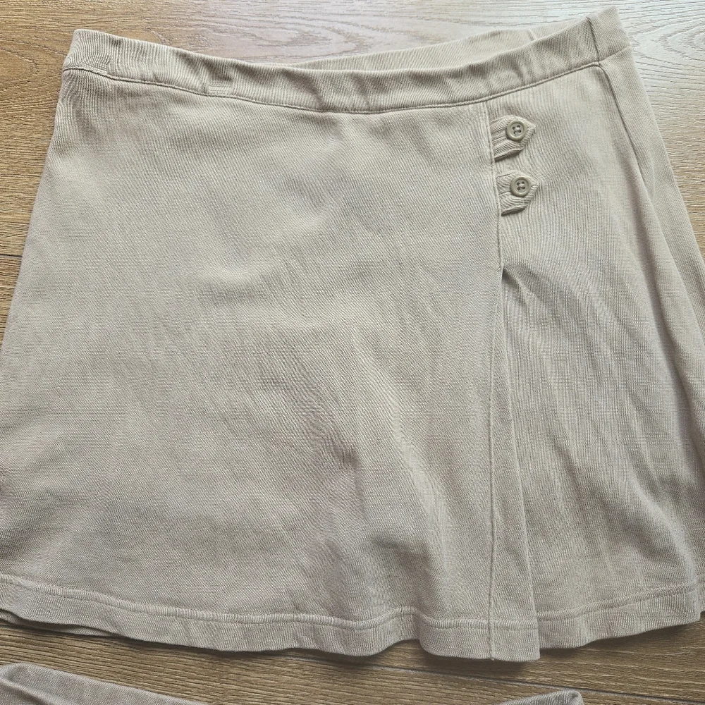 Lands' End Girls Beige Ribbed Skort